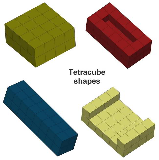 Shapes you can build with Tetracube puzzle pieces