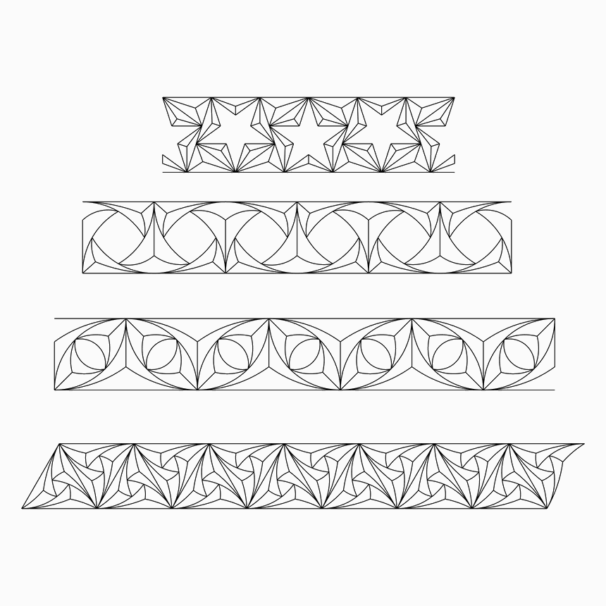 This is a collection of four Chip carving patterns. They come in 