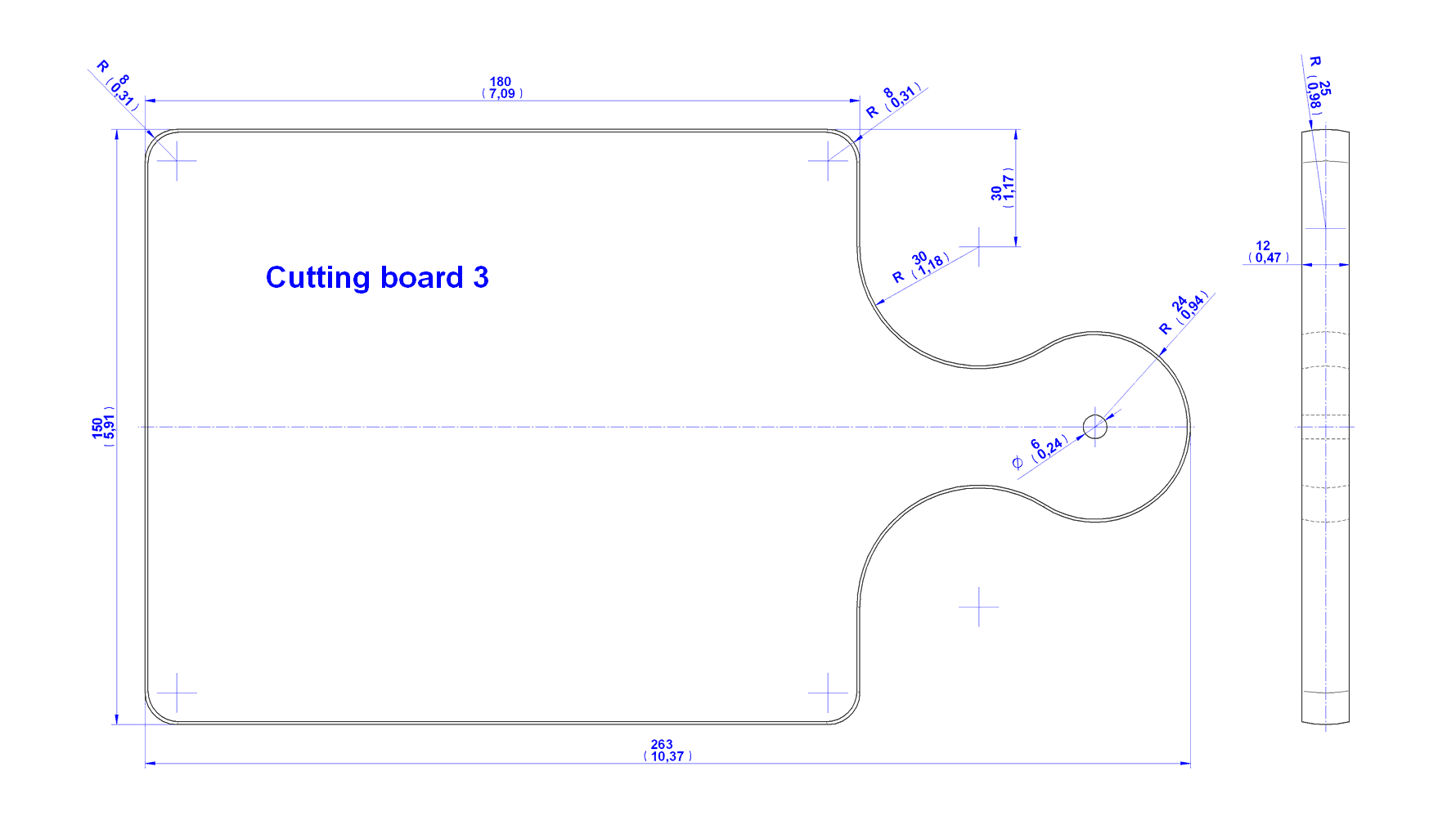 Kitchen cutting board plan