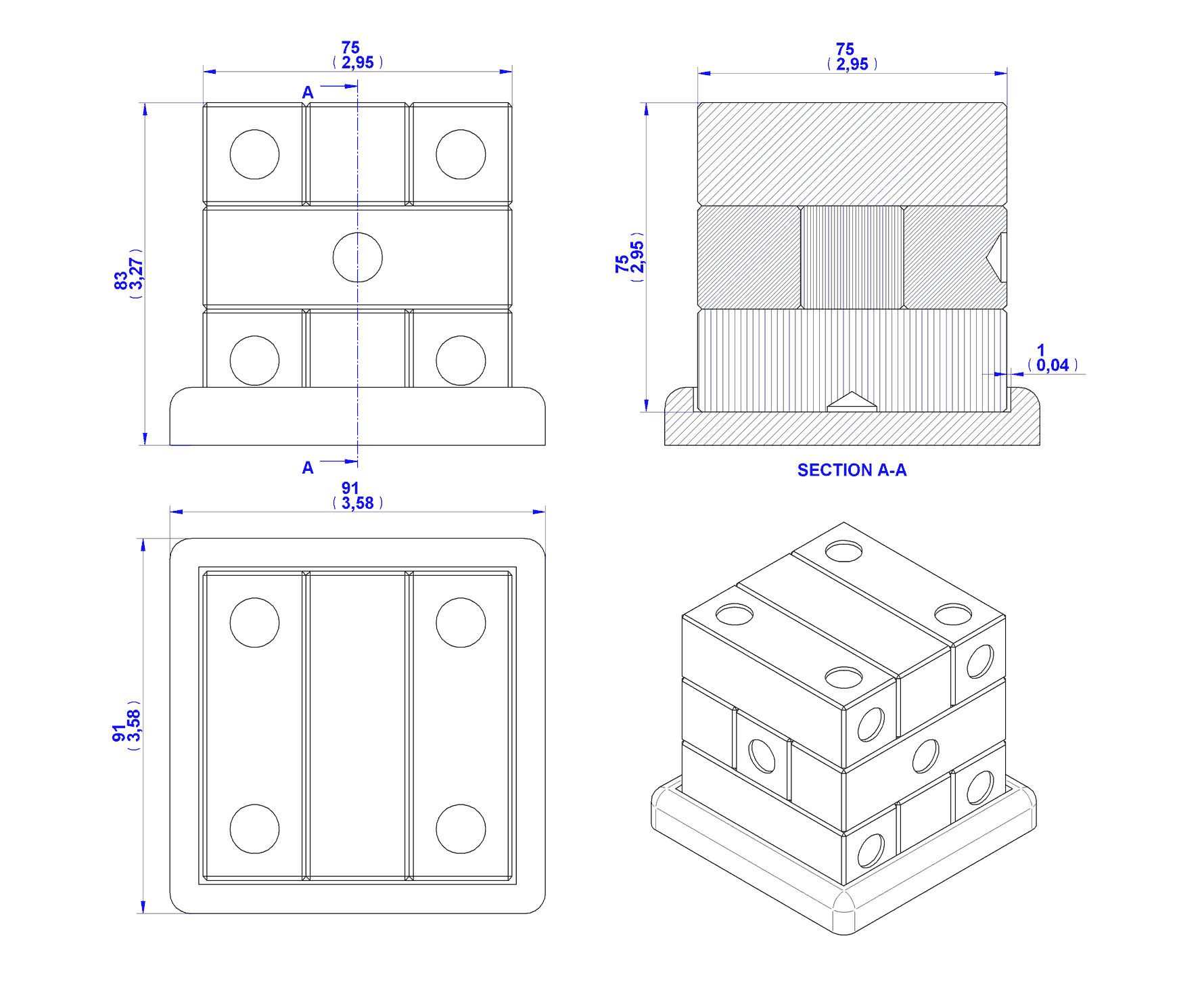 Dice puzzle plan - Assemby drawing