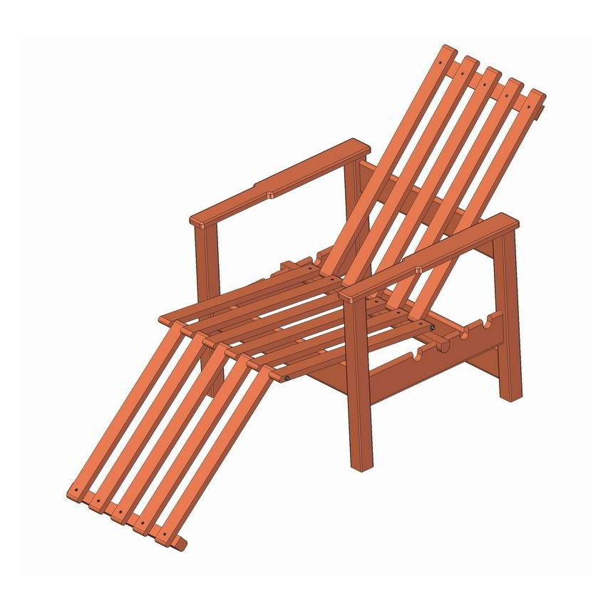Garden adjustable wooden chair plan (3,26Mb - PDF)