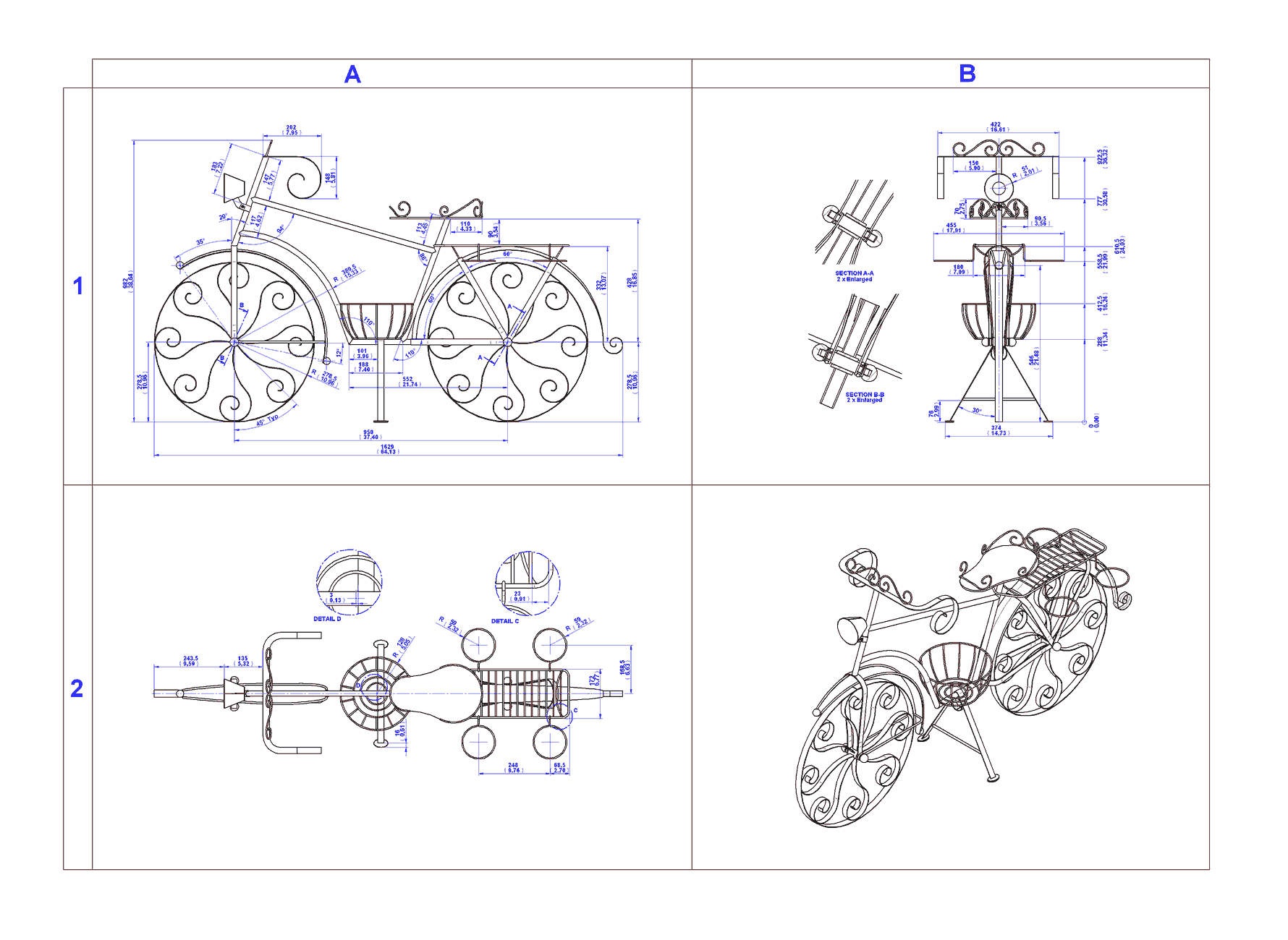 Bicycle Technical Drawing