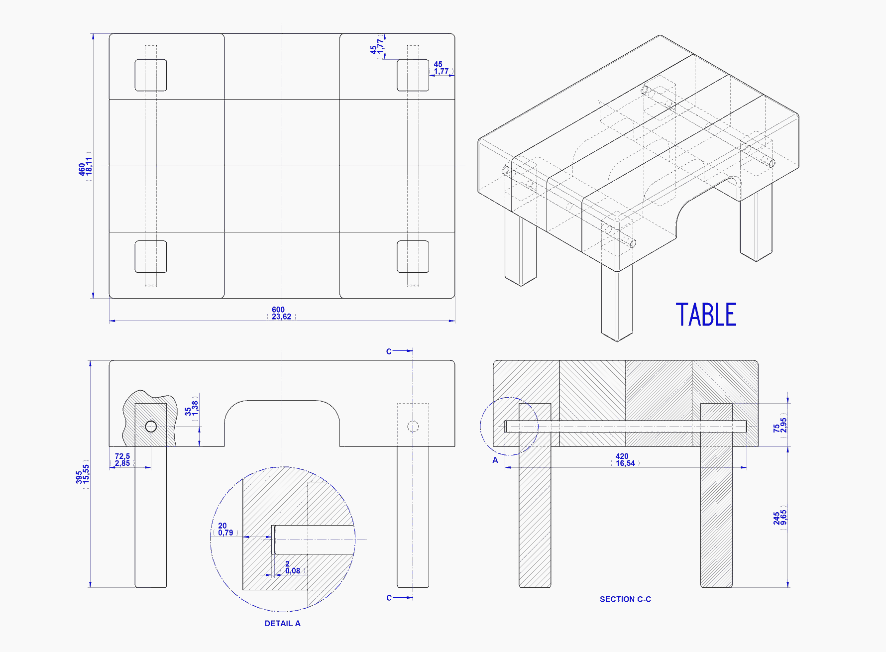 Building a Wooden Table Plan Drawing