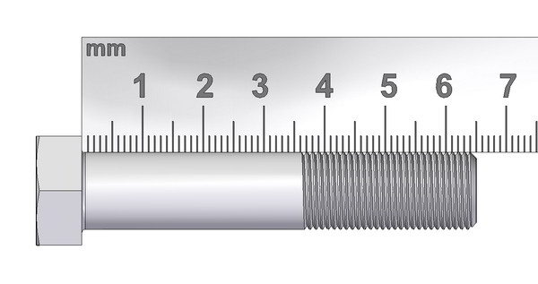 Measuring the length of a bolt or screw