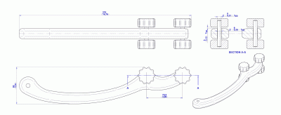 Back massager with ribbed rollers - Assembly drawing