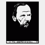 Vectorized woodcut of Fyodor Dostoyevsky