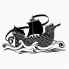 Medieval ship stencil