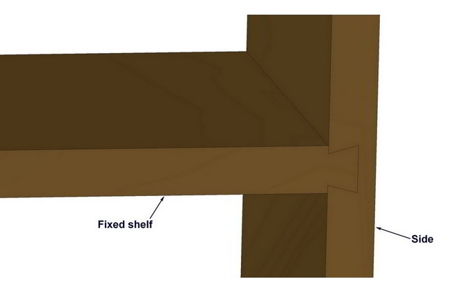 Half sliding dovetail shelf hanging method
