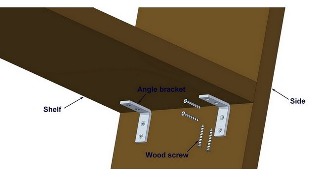 Shelf supported with angle bracket