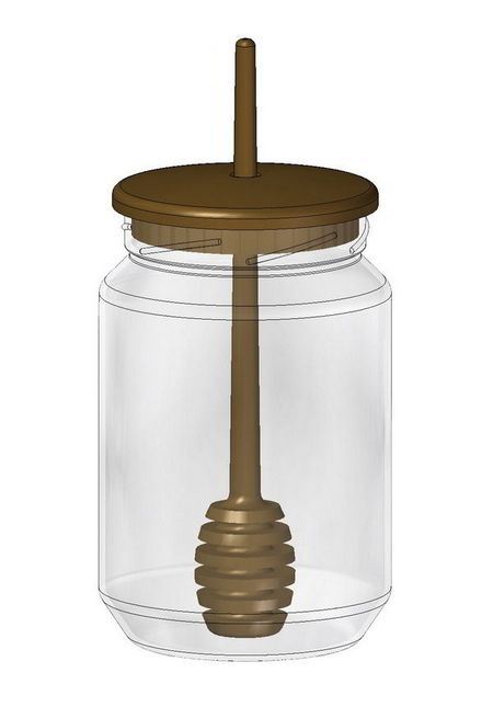 Honey dipper in jar