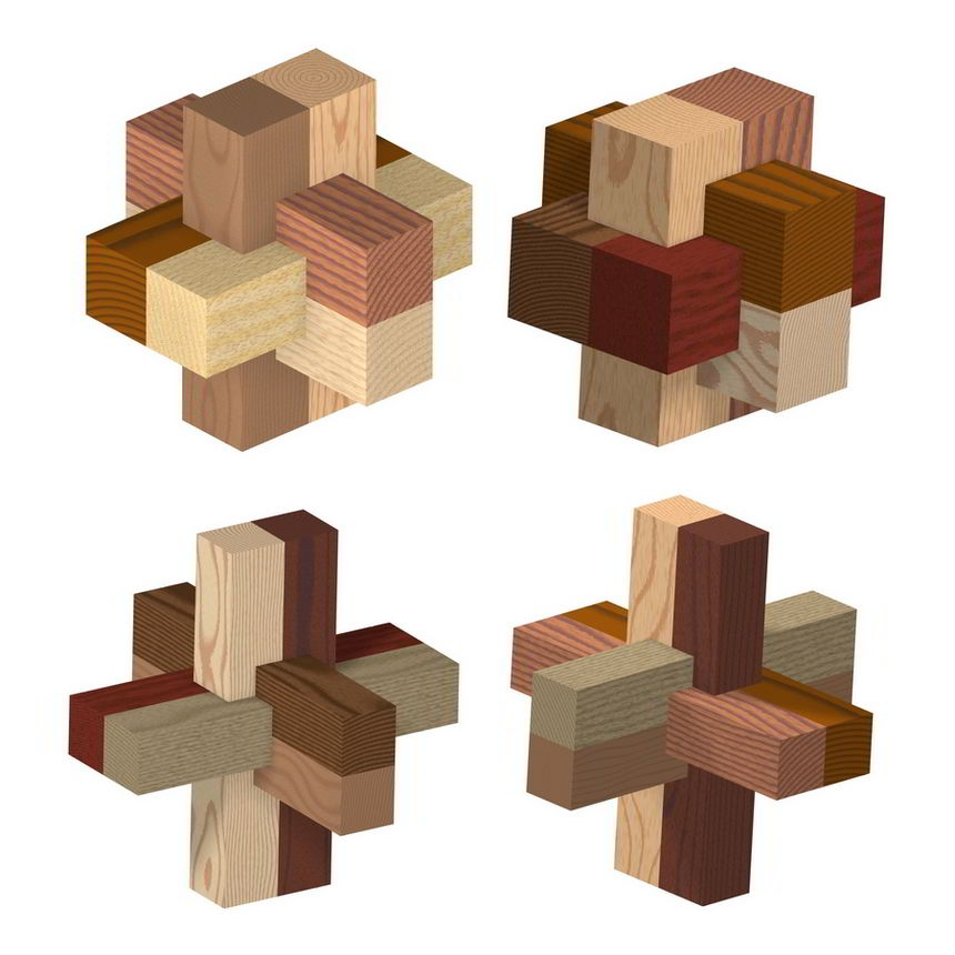 Wooden Puzzle 6-Piece