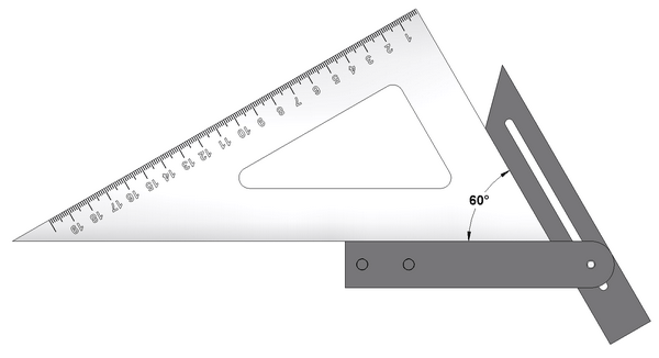 Sliding T bevel - Sertting to a drafting triangle