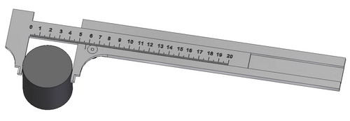 Measuring the outside diameter with a slide caliper