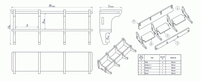 3 compartment box - Assembly drawing