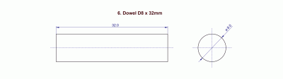 6. Dowel D8 x 32mm