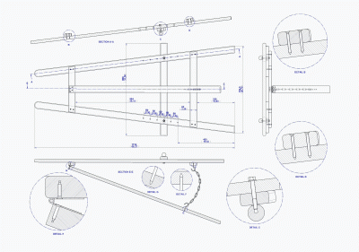 A frame tripod easel - Assembly drawing