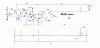 Bottle opener (Version 1) - Drawing