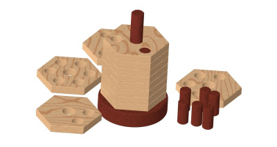 Wooden stacker puzzle plan (Version 3)