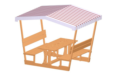 Backyard seating set with roof