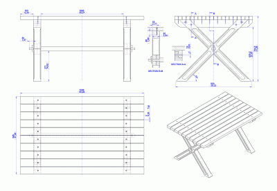 Backyard table - Assembly drawing