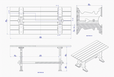 Beer seating set - Table assembly drawing