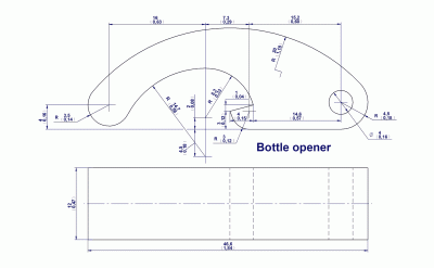 Bottle opener (Version 3) - Drawing