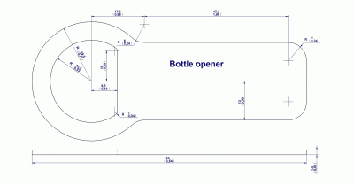 Bottle opener (Version 5) - Drawing