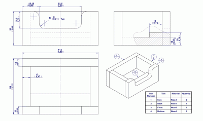 Business card box - Assembly drawing