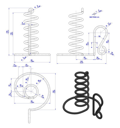 Spiral candlestick - Drawing