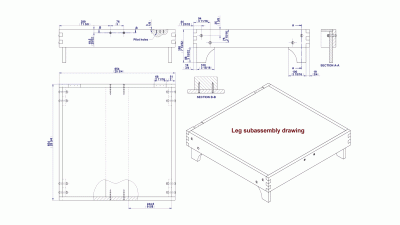 Leg sub-assembly - Assembly drawing