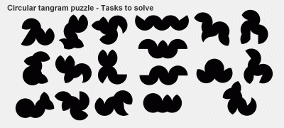 Circular tangram puzzle - Tasks to solve