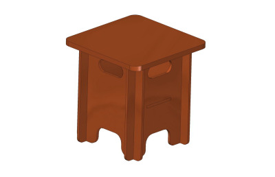 Collapsible stool with medium storage compartment plan