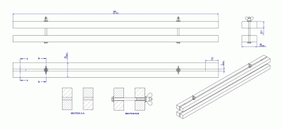 Crossbar for edge gluing - Assembly drawing