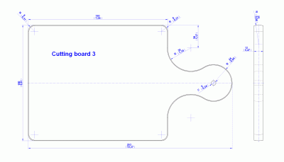 Kitchen cutting board (version 3) - Drawing