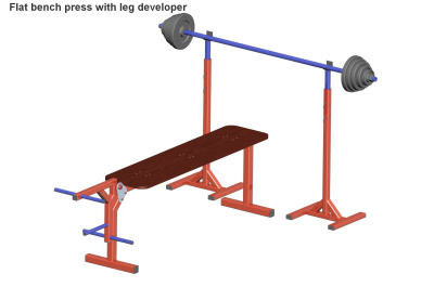 Flat bench press with leg developer plan