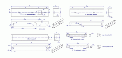 Folding metal shelf bracket - Assembly drawing