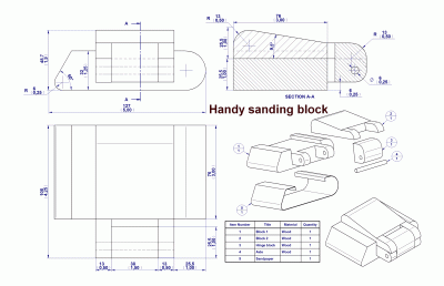 Handy sanding block - Drawing