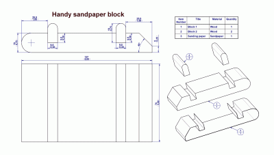 Handy sandpaper block - Drawing