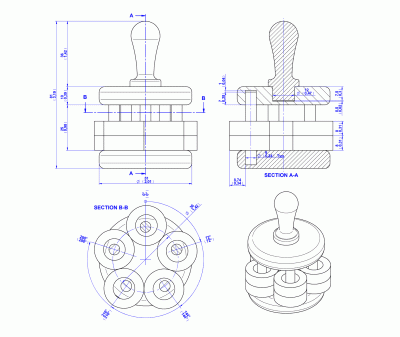 Wooden heirloom baby rattle - Assembly drawing