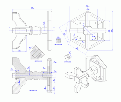 Hexagon stool - Assembly drawing