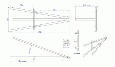Lightweight tripod easel - Assembly drawing