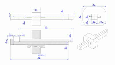 Mortise gauge (wedge version) - Assembly drawing