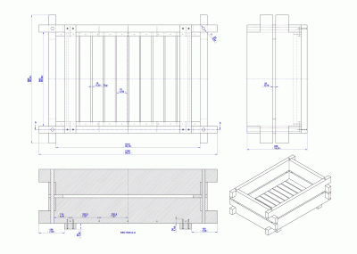 Wooden planter - Assembly drawing