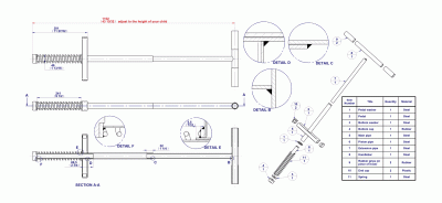 Pogo stick plan - Assembly drawing and parts list