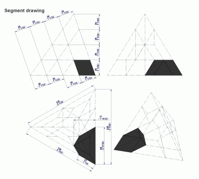 Pyramid puzzle unit segment - Drawing