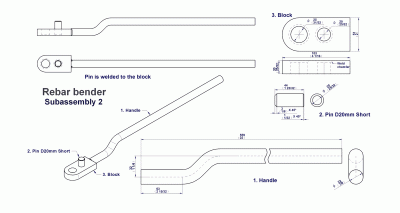 Rebar bending tool - Drawing 2
