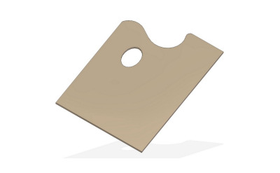 Rectangular shaped paint palette with thumb hole
