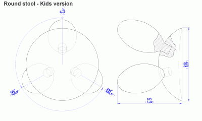 Round stool (Kids version) - Assembly drawing