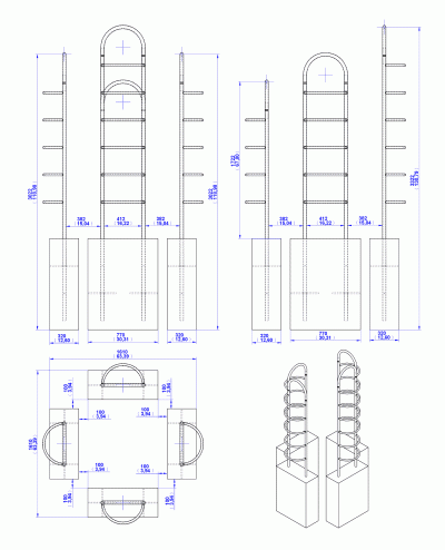 Rounded ladder climber plan - Assembly drawing