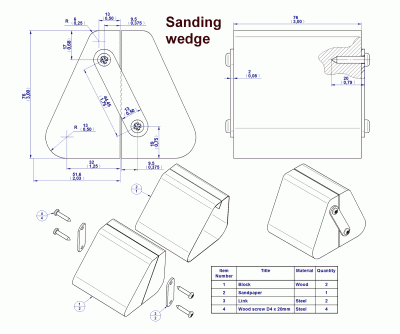 Sanding wedge - Drawing